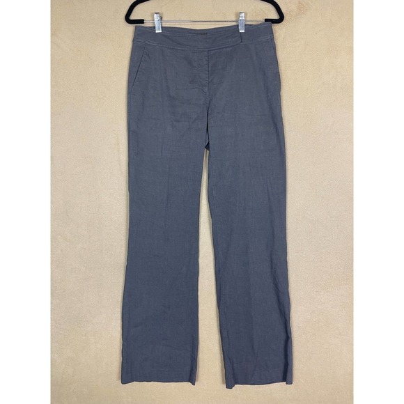 Eileen Fisher Womens 6 Pants Gray Mid Rise Straight Leg Relaxed Fit - Picture 1 of 11
